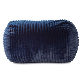 Jaxx 5.5 ft Bean Bag Loveseat, Premium Faux Fur (Color: Mondo Midnight Blue)