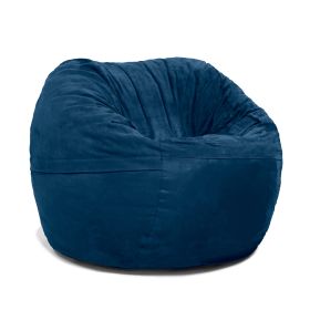 Jaxx Saxx 3 Foot Bean Bag Chair with Removable Cover (Color: Microsuede Navy)