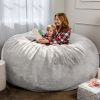 Jaxx Saxx 6 Foot Giant Bean Bag Chair - Premium Faux Rabbit Fur,