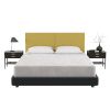 Jaxx Panelist Modern Padded Headboard- Set of 2 Wall Mounted Panels (Each 22.5" x 30")- Queen Double Tall, Microvelvet