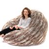 Jaxx 6 Foot Cocoon - Large Bean Bag Chair for Adults, Premium Luxe Faux Fur