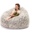Jaxx 6 Foot Cocoon - Large Bean Bag Chair for Adults, Premium Luxe Faux Fur