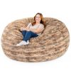 Jaxx Saxx 6 Foot Giant Bean Bag Chair- Luxe Faux Fur