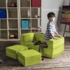 Jaxx Zipline Modular Kids Loveseat & Ottomans/Fold Out Lounger