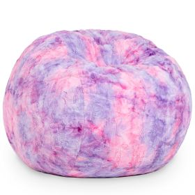 Jaxx Saxx 3 Foot Bean Bag Chair - Faux Fur - Fun Colors (Color: Faux Fur - Unicorn Pink)