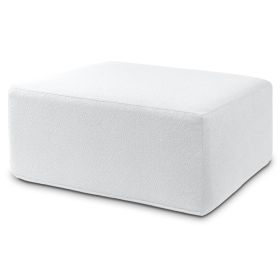 Jaxx Fairlie Couch Ottoman - Oversized Square Foam Coffee Table Ottoman, 36" , Luxe Boucle (Color: Boucle White)