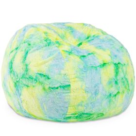 Jaxx Saxx 3 Foot Bean Bag Chair - Faux Fur - Fun Colors (Color: Faux Fur - Firefly Yellow)