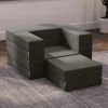Jaxx Zipline Convertible Sleeper Futon Chair & Ottoman with Machine-Washable Cover