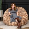 Jaxx 5 Foot Saxx Bean Bag Chair For Adults - Luxe Faux Fur