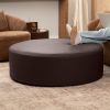 Jaxx Candler Round Couch Ottoman“ Oversized Giant Coffee Table & Foot Rest, 44, Premium Faux Leather,