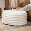 Jaxx Paran Accent Pouf - Fluffy Faux Fur Ottoman for Modern Interior Design, Large