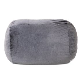 Jaxx 5.5 ft Bean Bag Loveseat, Premium Faux Fur (Color: Grey Wolf)