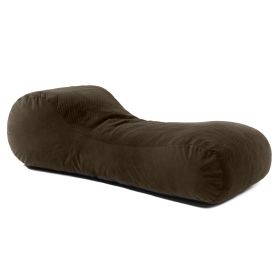 Jaxx Arlo Lounger Foam Bean Bag Chair - Two-Tone - Quilted Microvelvet (Color: Quilted Microvelvet - Espresso)