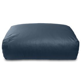 Atrium Collection Lino Ottoman - Oversized Large Couch Ottoman & Foam-Filled Lounger - Faux Leather (Color: Oxford Blue)