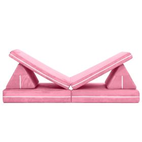 Jaxx Zipline Playscape Imaginative Furniture Playset for Creative Kids, Original Set (Color: Pink)
