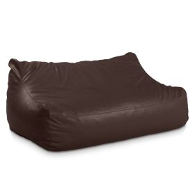 Atrium Collection Lozia Loveseat - Large Foam Bean Bag Sofa for Home Theaters, Offices, Schools, Reception & Waiting Rooms - Faux-Leather (Color: chocolate)