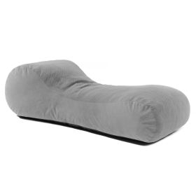 Jaxx Arlo Lounger Foam Bean Bag Chair - Two-Tone - Quilted Microvelvet (Color: Quilted Microvelvet - Grey)