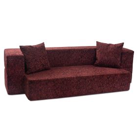 Jaxx Zenzi Loveseat Twin - Convertible Couch/Twin Sleeper, Paisley Microvelvet (Color: Paisley Microvelvet Beige)
