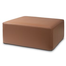 Jaxx Fairlie Couch Ottoman - Oversized Square Foam Coffee Table Ottoman, 36", Premium Faux Leather (Color: Faux Leather Walnut)