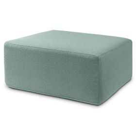 Jaxx Fairlie Couch Ottoman - Oversized Square Foam Coffee Table Ottoman, 36" , Luxe Boucle (Color: Boucle Green)