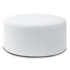 Jaxx Candler Round Couch Ottoman Oversized Giant Coffee Table & Foot Rest, 36, Luxe Boucle (Color: Boucle White)
