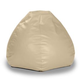Atrium Collection Pazi Pod - Designer Foam Bean Bag Chair for Home Theaters, Offices, Schools, Reception & Waiting Rooms - Faux Leather (Color: Natural Beige)