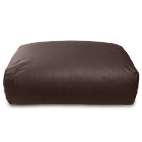 Atrium Collection Lino Ottoman - Oversized Large Couch Ottoman & Foam-Filled Lounger - Faux Leather (Color: chocolate)