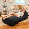 Jaxx Arlo Lounger Foam Bean Bag Chair - Two-Tone - Quilted Microvelvet