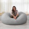 Jaxx 5.5 ft Bean Bag Loveseat, Premium Faux Fur