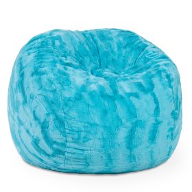 Jaxx Saxx 3 Foot Bean Bag Chair - Faux Fur - Fun Colors (Color: Faux Fur - Maui Turquoise)