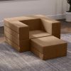 Jaxx Zipline Convertible Sleeper Futon Chair & Ottoman with Machine-Washable Cover