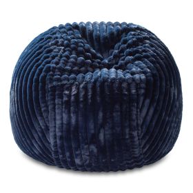 Jaxx 5 Foot Saxx Bean Bag Chair For Adults - Luxe Faux Fur (Color: Mondo Midnight Blue)