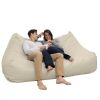 Atrium Collection Lozia Loveseat - Large Foam Bean Bag Sofa for Home Theaters, Offices, Schools, Reception & Waiting Rooms - Faux-Leather