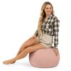 Jaxx Ellis Ottoman Shearling Faux-Lamb Plush Pouf for Modern Interior Design, Small