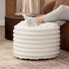 Jaxx Paran Accent Pouf - Fluffy Faux Fur Ottoman for Modern Interior Design, Regular