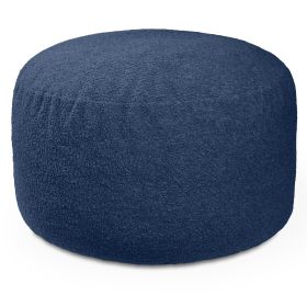 Jaxx Saxx Shearling Faux-Lamb 4 Ft Large Round Bean Bag for Modern Interior Design (Color: Indigo)