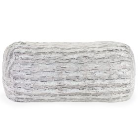 Jaxx Grand Lounger 7 Foot Bean Bag Sofa - Luxe Faux Fur (Color: Luxe Faux Fur - Silver Fox)