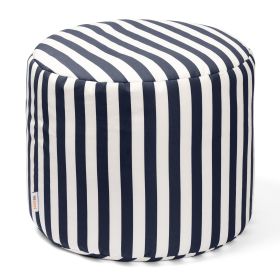 Jaxx Spring Indoor / Outdoor Bean Bag Pouf Ottoman (Color: Navy Striped)