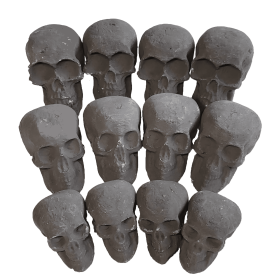 Ceramic Skulls for Fire Pit, Outdoor Fire Tables, 7pcs Reusable Spooky Imitated Human Skull Gas Log for Party, Bonfire,Campfires,Fireplaces, 3 inch (Style: 12pcs Mixed Size)