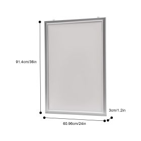 Box Photo Picture Frame LED Light Poster Large Sizes Modern Wall Mounted LED Backlit Movie Poster Art Picture Frame Light Box (Color: Silver 60 91)