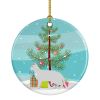 NEW Russian White Black Cat Christmas Ceramic Ornament Christmas Tree Hanging Decorations for Home Christmas Holiday, Party, Gift, 3 in, Multicolor