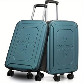 20/24-Inch 1pc Expandable Luggage, Ultra Thin, Fashion Compressible Lightweight Travel Suitcase with Lock and Silent Wheels (Color: blue-20in)