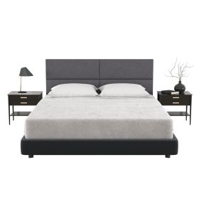Jaxx Panelist Modern Padded Headboard Set of 4 Wall Mounted Panels - Queen, Microvelvet (Color: Charcoal)
