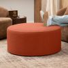 Jaxx Candler Round Couch Ottoman Oversized Giant Coffee Table & Foot Rest, 36, Luxe Boucle