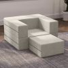 Jaxx Zipline Convertible Sleeper Futon Chair & Ottoman with Machine-Washable Cover