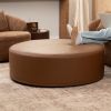 Jaxx Candler Round Couch Ottoman“ Oversized Giant Coffee Table & Foot Rest, 44, Premium Faux Leather,