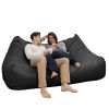 Atrium Collection Lozia Loveseat - Large Foam Bean Bag Sofa for Home Theaters, Offices, Schools, Reception & Waiting Rooms - Faux-Leather