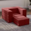 Jaxx Zipline Convertible Sleeper Futon Chair & Ottoman with Machine-Washable Cover