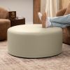 Jaxx Candler Round Couch Ottoman Oversized Giant Coffee Table & Foot Rest, 36, Premium Faux Leather