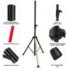 5 Core Speaker Stand Pair w RGB Tripod Floor Heavy Duty Adjustable Up to 72 Inch DJ Studio Monitor Stands Pole Mount-  SS HD LGT
